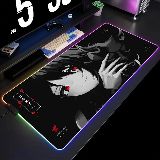 Yuki Aim Gaming Mouse Pad RGB Non-slip Anime Large LED Mousepad Gamer Keyboard Pad XXL Desk Mat Office Mouse Mat With Backlit SD383649 (17) RGB 300x800x4mm