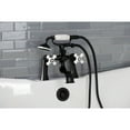 thumbnail image 2 of Kingston Brass KS228PXMB Kingston Three-Handle 2-Hole Deck-Mount Clawfoot Tub Faucet with Hand Shower in Matte Black, 2 of 7