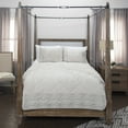 thumbnail image 2 of Rizzy Home Cotton 106"x92" Taupe Deconstructed Solid with Floral boarder Bedding, 2 of 5