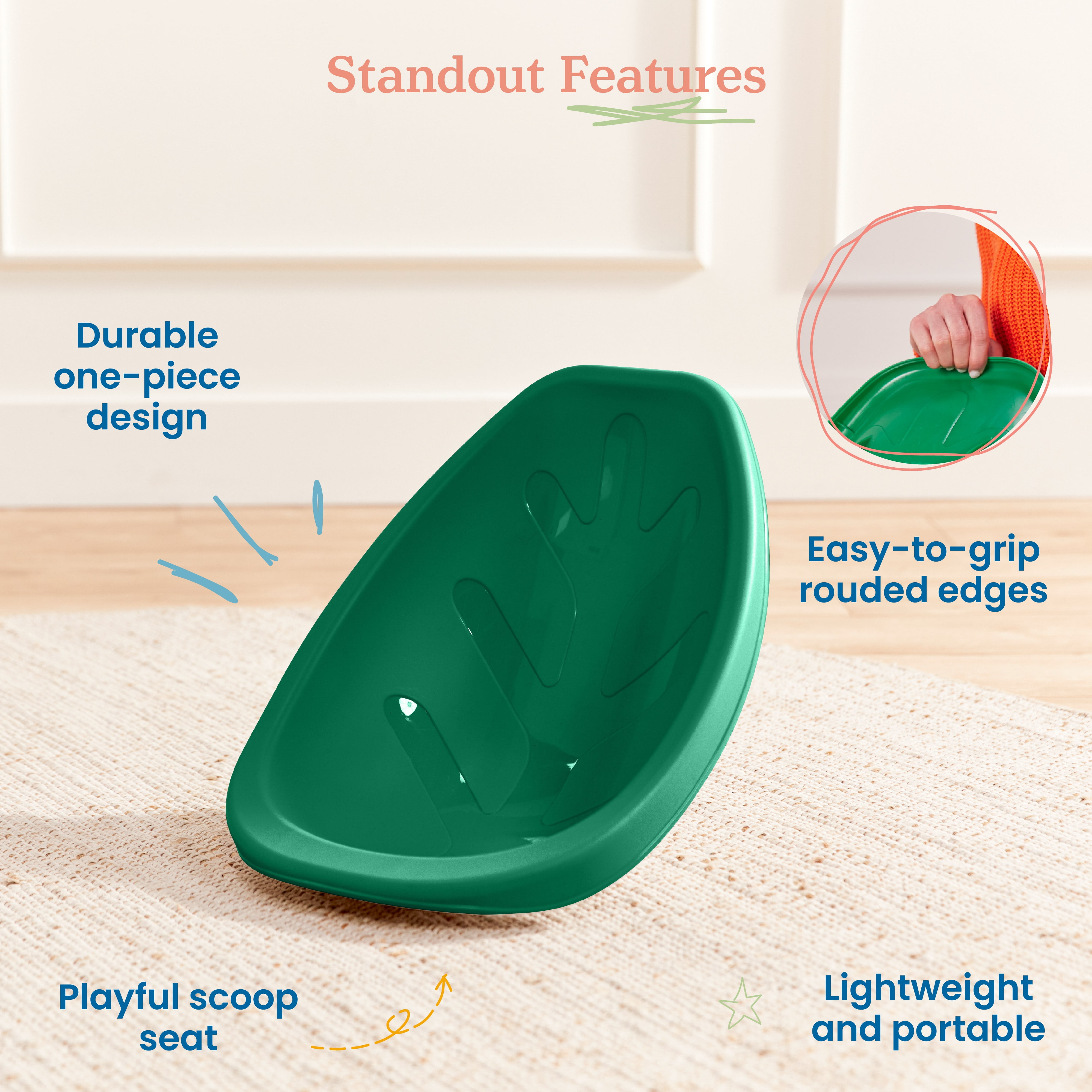 ECR4Kids Leaf Floor Seats with Mobile Leaf Seat Cart, Flexible Seating, Green, 12-Piece