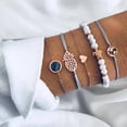 thumbnail image 2 of 5 Pcs Bracelet à Breloques Mode Bracelet en Alliage Ajustable Bracelet Chaîne, 2 of 7