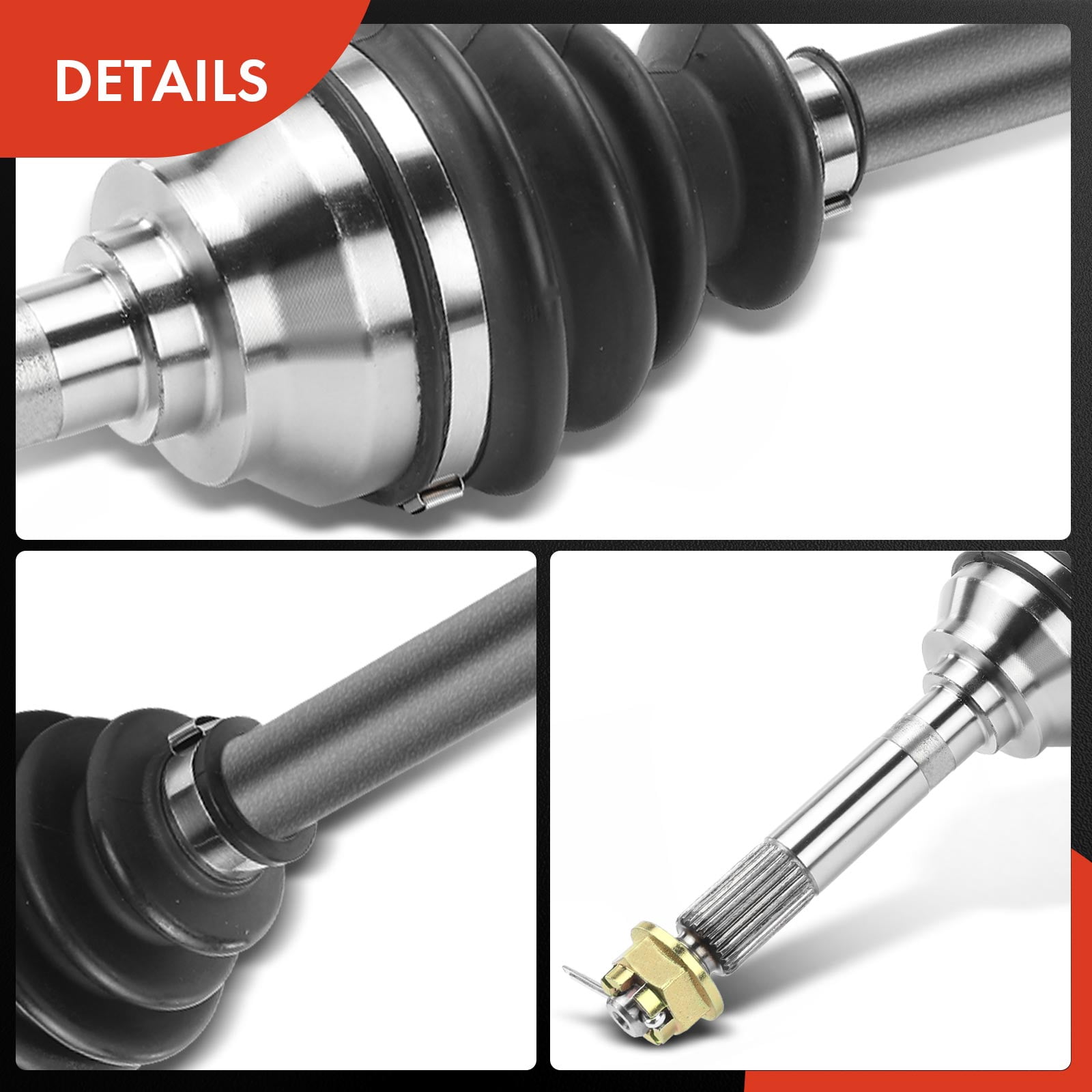 A-Premium Pair Front CV Axle Shafts For Kawasaki Mule 610 (2005-2016) & Mule SX (2017-2021) - Driver & Passenger Side, Replaces 59266-0039
