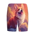 thumbnail image 2 of Lsque Sunset Cloud Corgi Mens Sleep Pajama Shorts,Short Pajama Pants, Cotton Ultra-Soft Knit-X-Large, 2 of 9