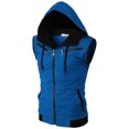 thumbnail image 2 of H2H Mens Casual Slim Fit Zip-up Sleeveless Hoodie Lightweight Workout Tank Tops Gym Hoodies (CMOHOSL012), 2 of 6