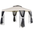 10x10 Ft Patio Gazebo with Mesh Netting Outdoor Canopy for Backyard