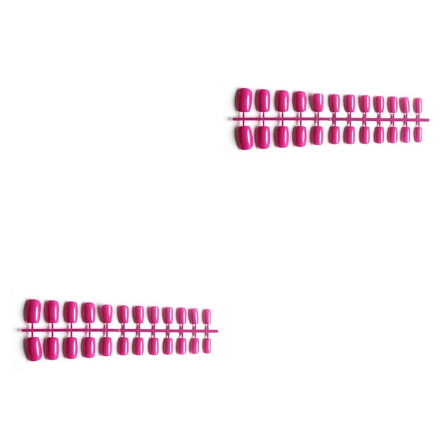 Jumpingount 24 piezas de uñas prensadas sólidas en forma cuadrada de longitud media DIY elegantes uñas de personalidad que no destiñen para veinte 2Conjunto