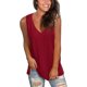 thumbnail image 2 of Camisetas de tirantes de verano para mujer, básicas, sin mangas, con cuello en V, con abertura lateral, talla XL, 2 of 4