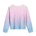 thumbnail image 5 of Tao Tao Girls Casual Twist Front Lightweight Sweatshirt Tie Dye Printed Long Sleeve Crop Tops Pullover Blue 5 Years, 5 of 6