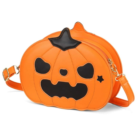 BadPiggies Pumpkin Crossbody Bag Purse for Women, Novelty Halloween Devil Shoulder Bag Treat Trick Handbag