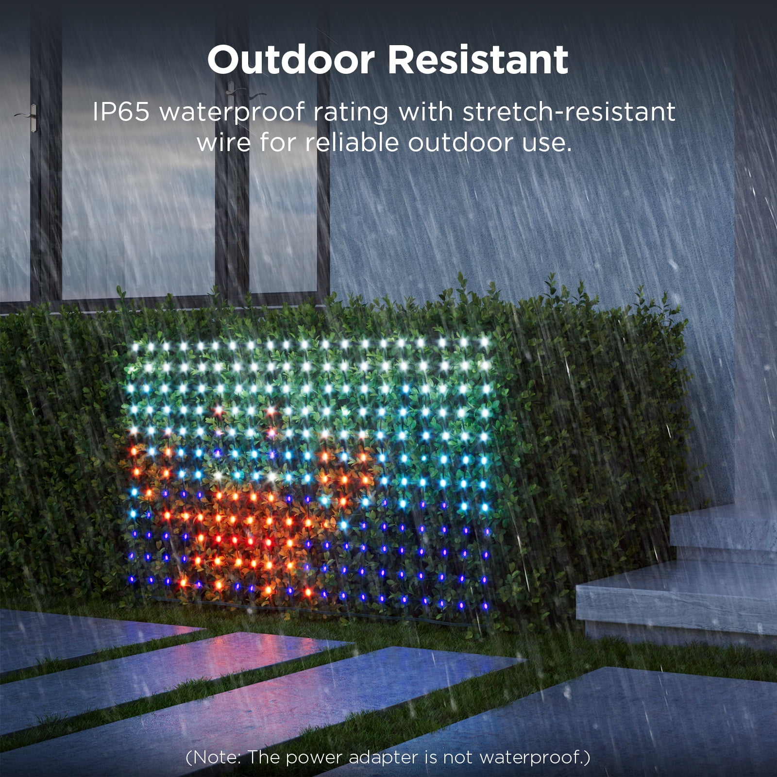 Govee LED Net Lights for Bushes, 2.8ft × 9.5ft, Animated Chirstmas Decorations, RGBIC Colorful Light Changing Effect, App & Voice Control