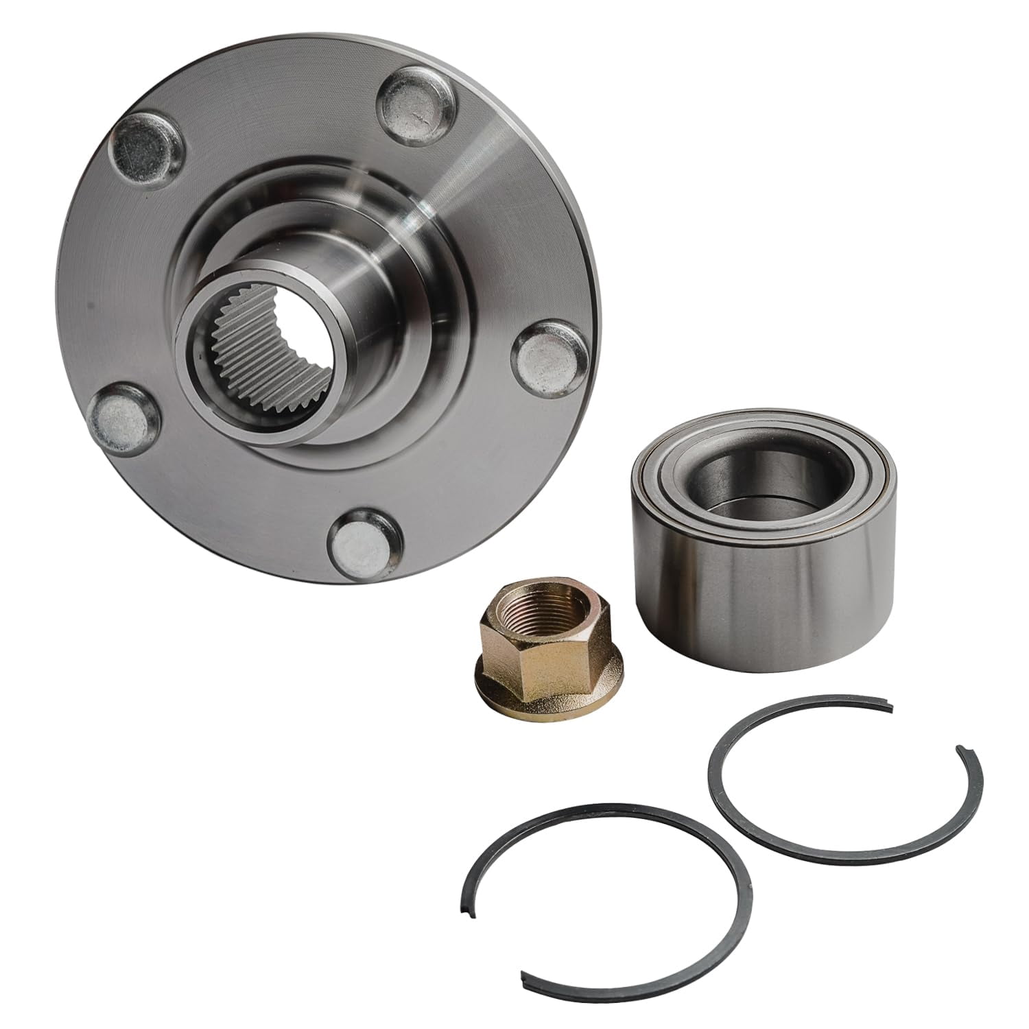 Detroit Axle - 2 Front Wheel Bearing Hubs Assembly for Infiniti I30 I35 Nissan Altima Maxima X-Trail [5 Lugs Hub]