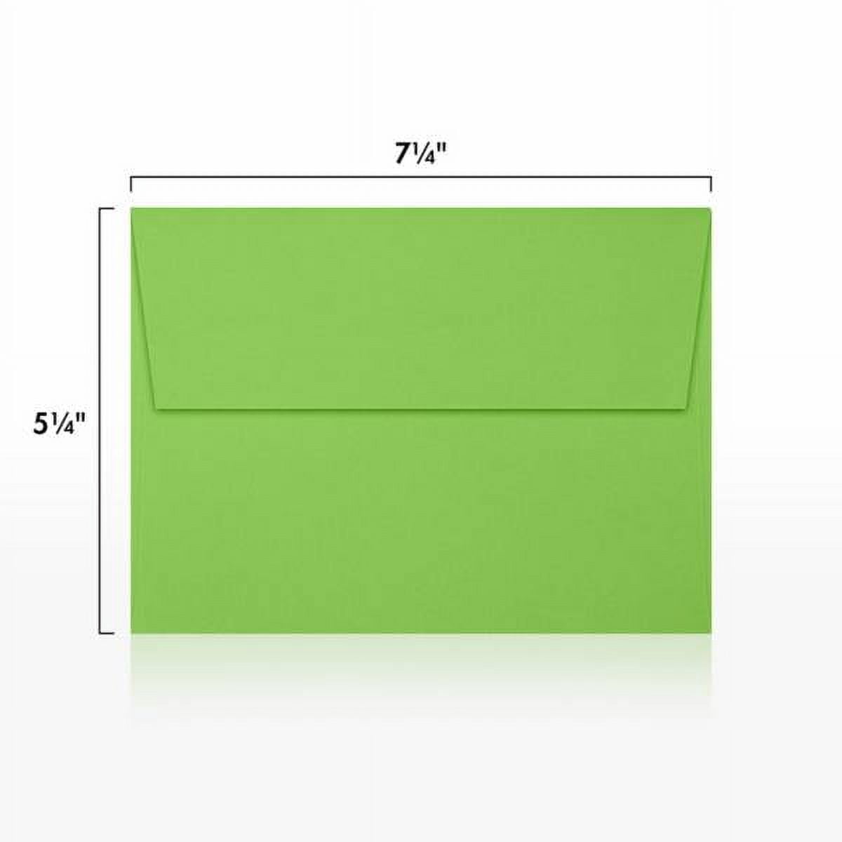 LUXPaper A7 Invitation Envelopes, 5 1/4 x 7 1/4, Limelight, 250/Pack