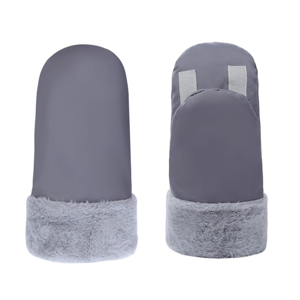 2 guantes de invierno para cochecito, impermeables y gruesos. Gris