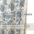 thumbnail image 6 of Curtainking Kitchen Valance 50 x 18 inch Linen Textured Floral Printed Small Window Valance 1 Panel Blue on Beige, 6 of 7