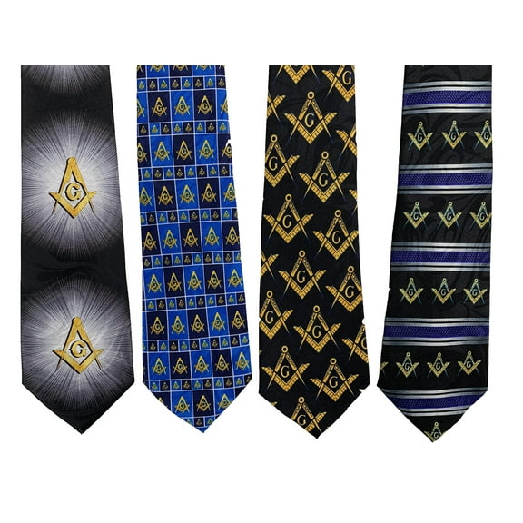 Choose From Over 20 Different Designs Steven Harris Pack Of 4 Mens Mason Compass Neck Ties Masonic Square Christian Religious Neckties