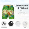 thumbnail image 6 of Picia African Animals in the Jungle pattern Mens Swim Trunks with Compression Liner Stretch Beach Shorts Quick Dry with Zipper Pockets No-Chafing Board Shorts-3X-Large, 6 of 9