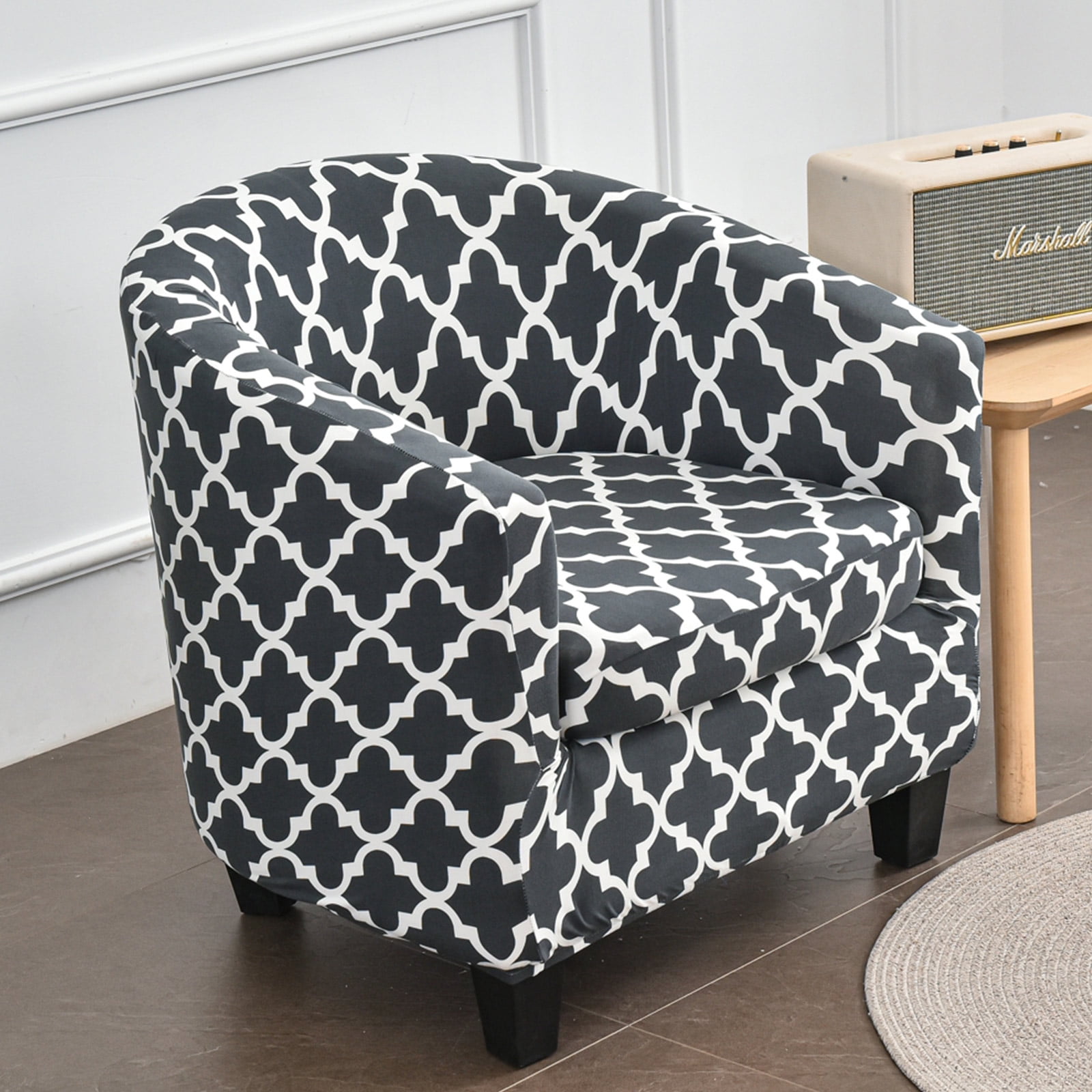 TOPCHANCES 2Piece Stretch Club Chair Slipcover, Printed Armchair