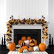 thumbnail image 1 of pstuiky Guirnalda de hojas artificiales para decoración de Halloween guirnalda de hojas de arce colgantes de ratán para interiores hogar Halloween fiesta de Navidad decoración de repisa, 1 of 6