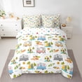 thumbnail image 2 of jejeloiu Happy Camping Car 7 Pieces Bedding Comforter Set,Hawaii Holiday Full Bedding Set,Ocean Surfing Fitted Sheet Flat Sheet For Boys Girls,Breathable Home Decor Reversible, 2 of 8