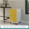 thumbnail image 4 of Pemberly Row 18" 2-Drawer Metal Mobile Vertical File Cabinet in White/Goldfinch, 4 of 11
