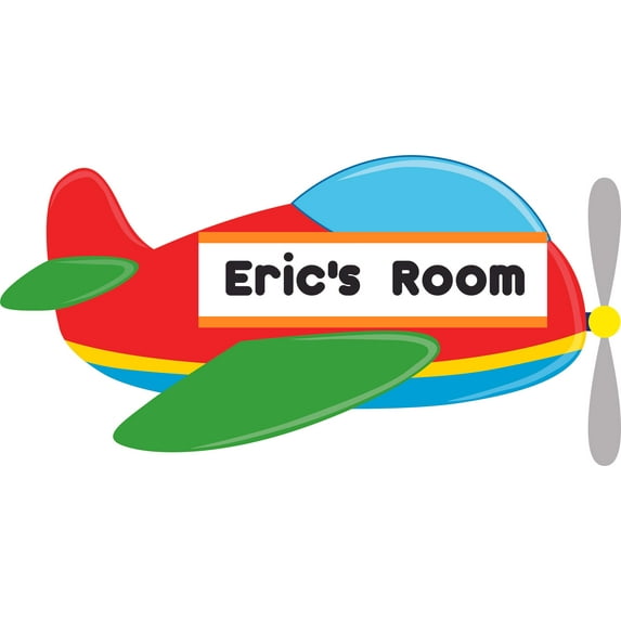 Custom Name Vinyl Wall Decal for Home - Baby Plane Cute Fat Airplane Cute Wall Décor Bedroom Living Room Entry - Personalized Text Removable High Tact - Size: 24 In x 40 In