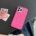 thumbnail image 3 of Silicone anti-fall hole shell DIY buckle iPhone15/16 mobile phone case (Pink,iPhone16pro), 3 of 7
