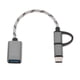 thumbnail image 1 of Adaptador de cable micro USB tipo C de carga rápida multifunción para Samsung Plata, 1 of 6