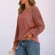 thumbnail image 4 of Sudadera para mujer,Blusa de encaje con patchwork para mujer, manga larga, cuello redondo, tejido de poliéster, estilo bohemio, uso diario informal, sopatenor, 4 of 8