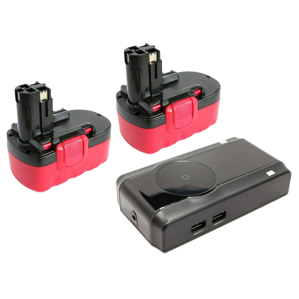 2Pack Bosch BAT181 Battery + Charger Replacement Bosch 18V Battery