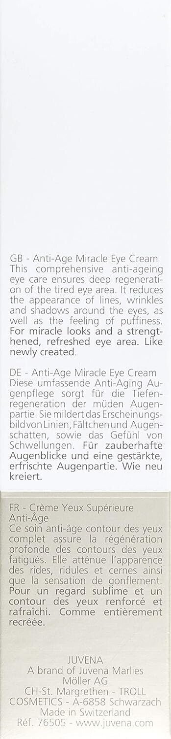 Juvena of Switzerland Miracle Anti-Age Eye Cream 0.6 oz New in Box