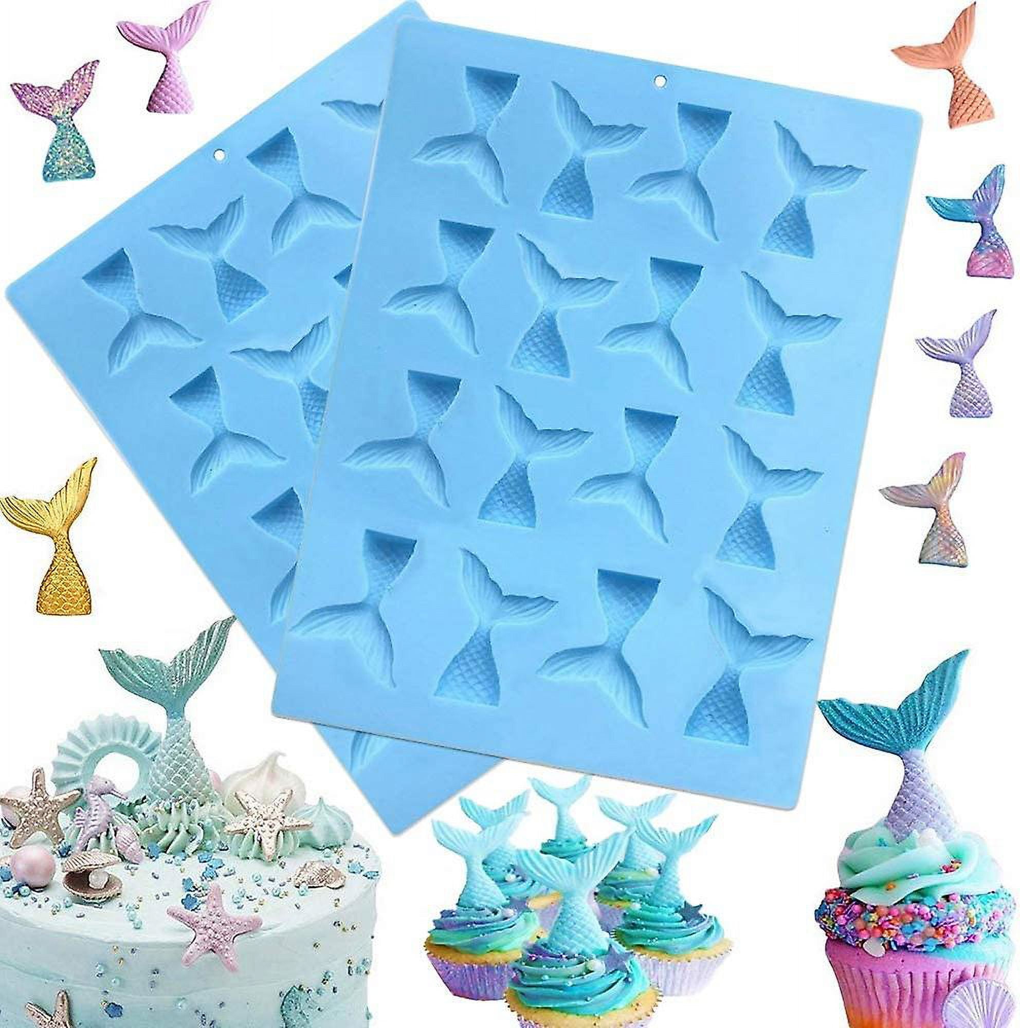 XMOLDNMS – Moule Silicone 3D Queue De Sirène – Idéal Pour Gâteaux, Chocolats, Fondant, Cupcakes & Décoration