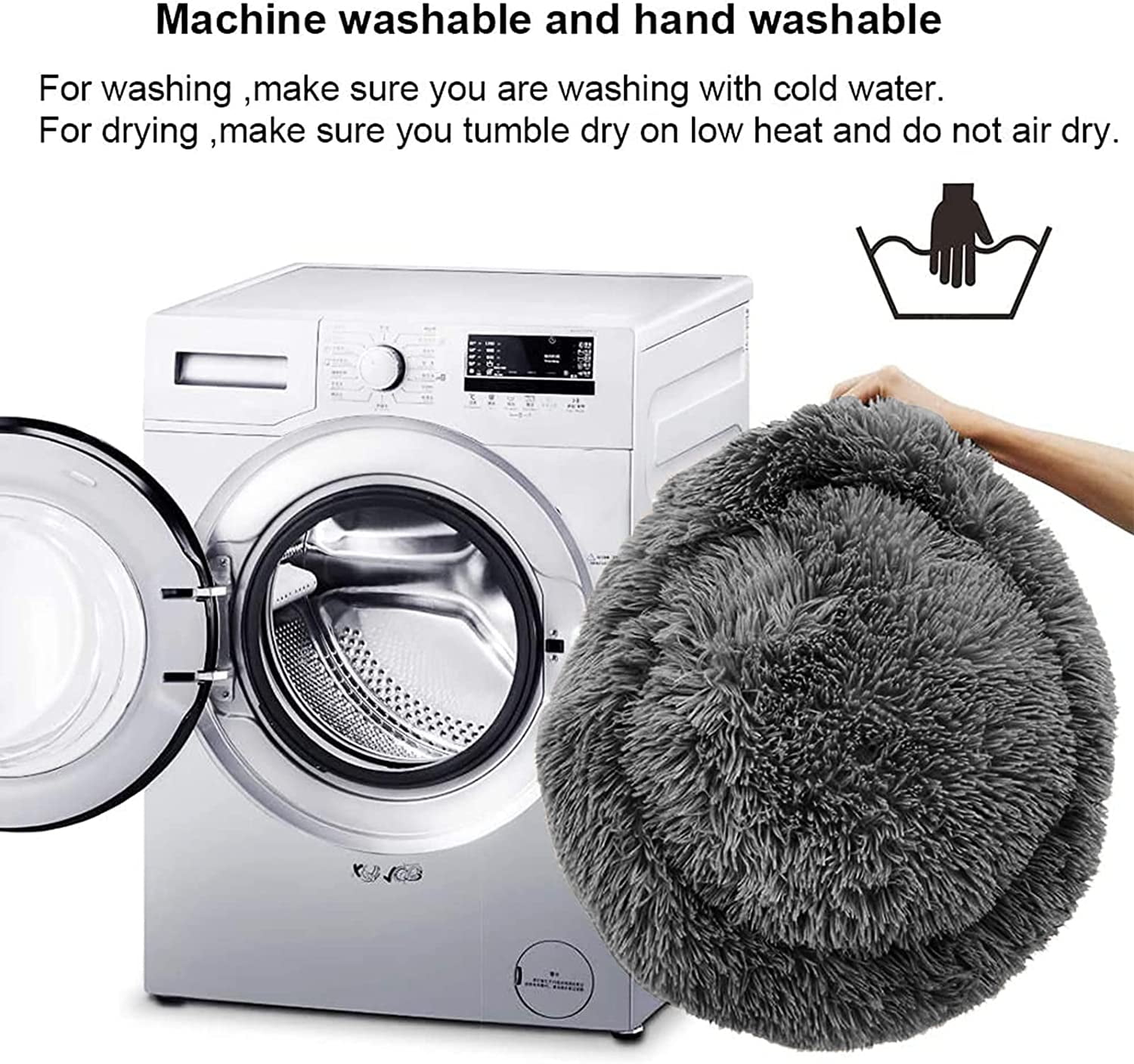 Nisrada Dog Bed & Cat Bed, Anti-Anxiety Puppy Bed Warming Cozy Round Soft Pet Bed, Machine Washable Calming Donut Bed