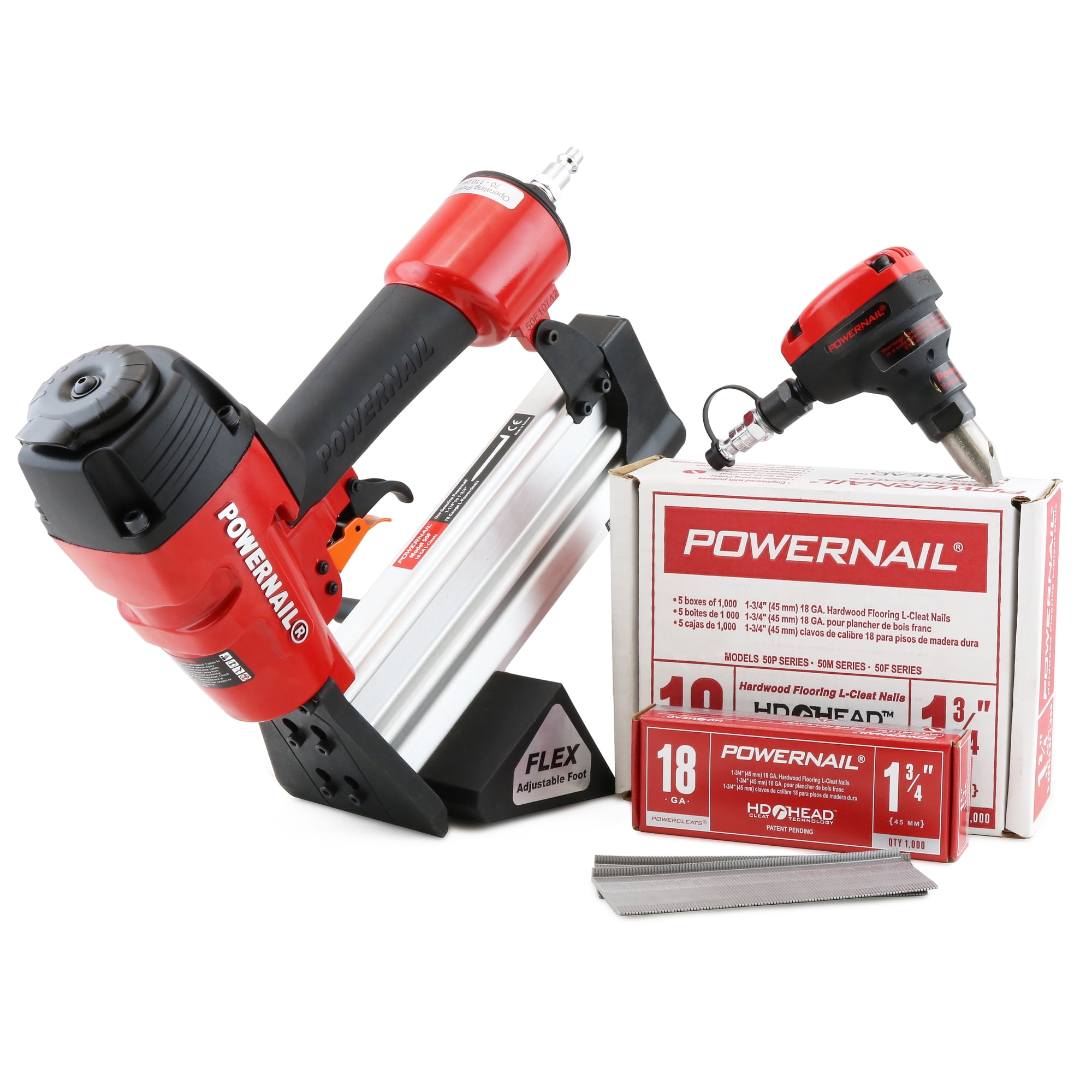 Powernail 1-3//4 in 18 Gauge Hardwood Flooring Nail Gun Nailer Cleats 1000 Nails