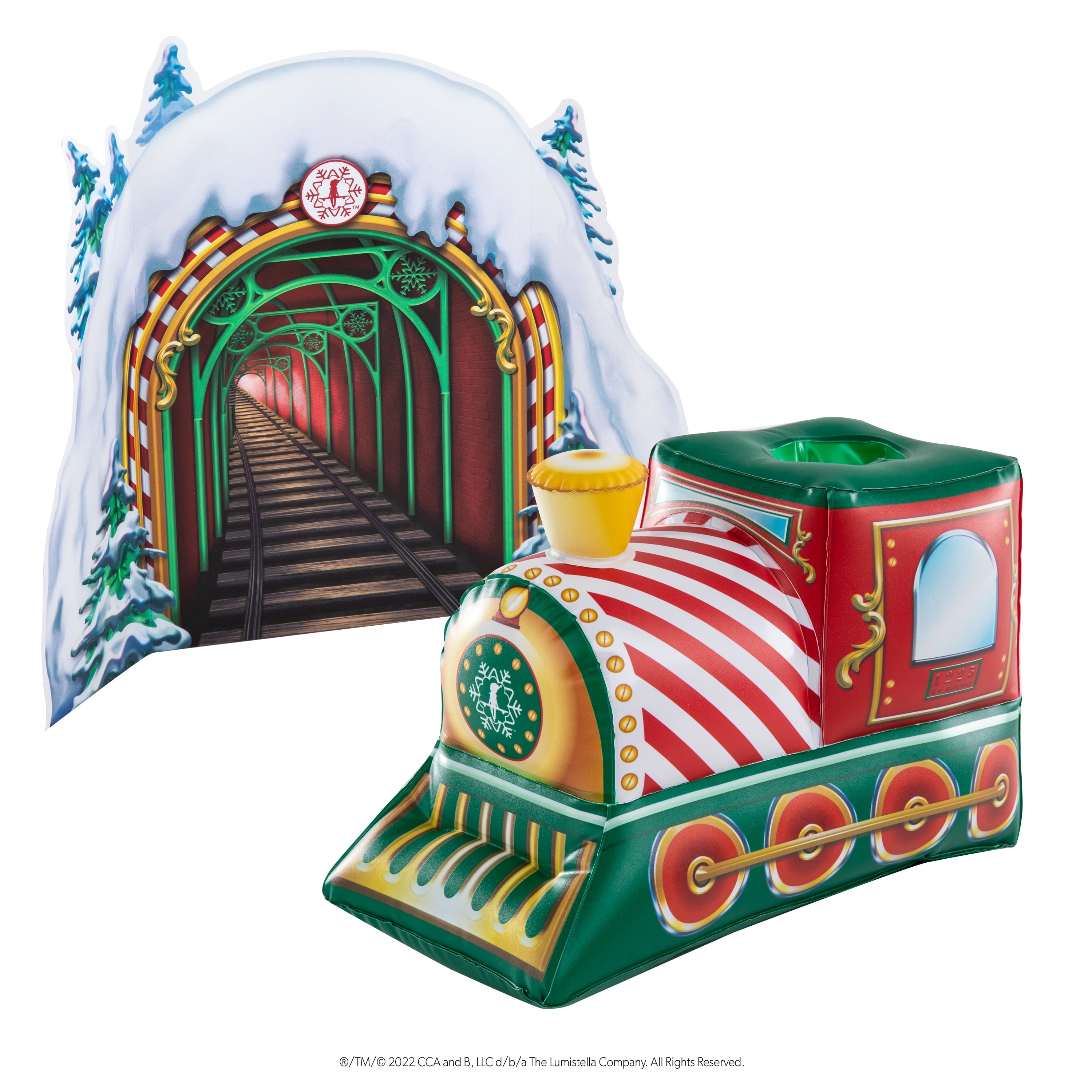 The Elf on the Shelf Peppermint Inflatable Train for Scout Elves