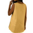 thumbnail image 5 of Women's Loose Fit Tank Tops Summer Casual Sleeveless Buttons Up Tunics Flowy Pleated Blouses by Yigetop Khaki L, 5 of 8