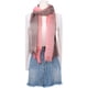 thumbnail image 2 of INSPIRAR CHIC Bufandas de Algodón y Lino para Mujeres con Color Gradiente Ombre Suave, Pañuelo Hijab, Envolturas, Chal 74.8"x35.4" Melocotón Rosa+Caqui, 2 of 6