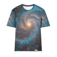 thumbnail image 4 of Warop Women's Star Print Round Neck Short Sleeve T-Shirt with All-Over Celestial Pattern, Casual Fashion Pullover Top for Daily Wear and Street Style, 4 of 5