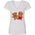 thumbnail image 3 of Inktastic Gingerbread Couple Women's V-Neck T-Shirt, 3 of 5