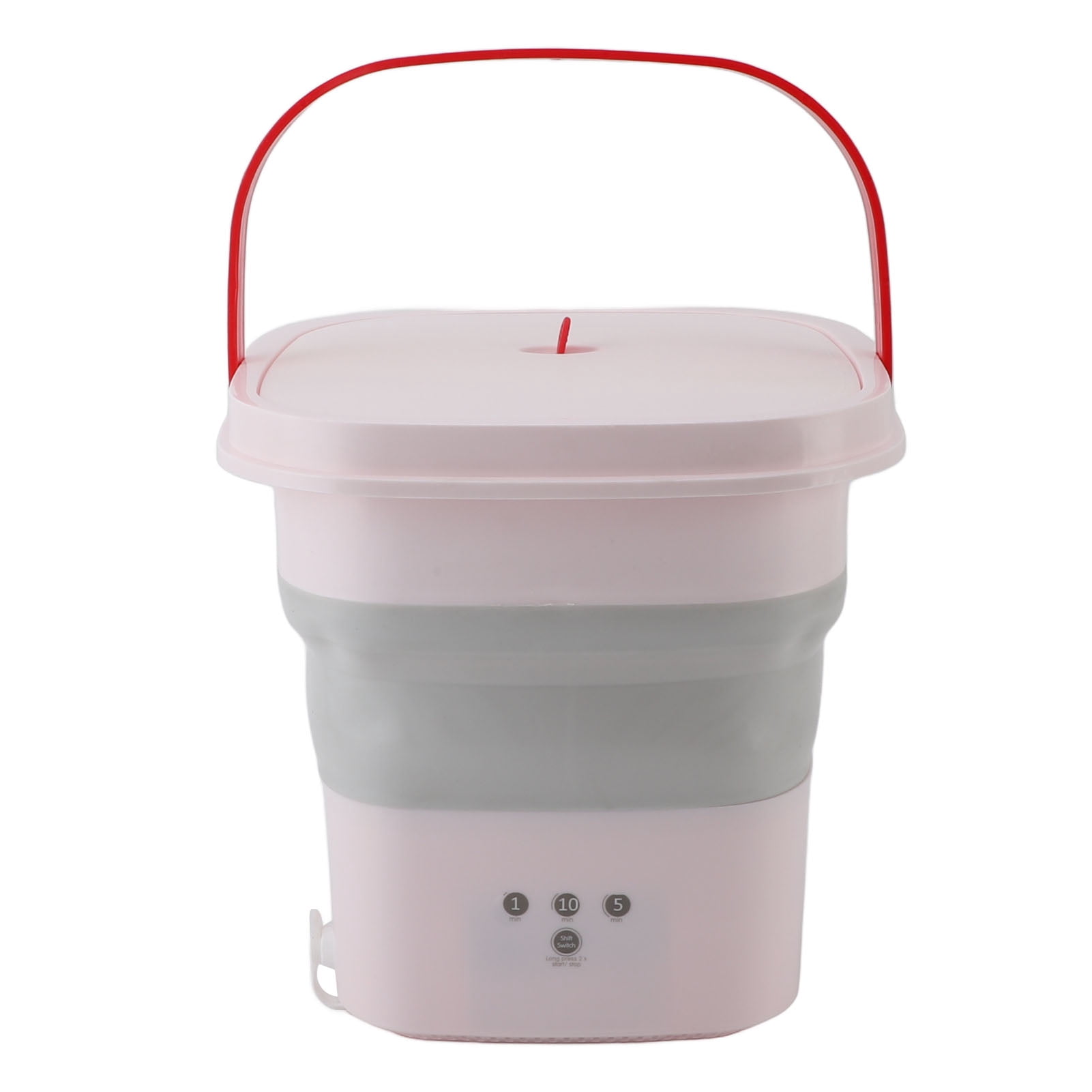 Riousery 10.5L Portable Foldable Washing Machine Fully Automatic Blue Lighting Deep Clean Washer for Apartments Dorms 100-240V Pink EU Plug High Efficiency Multi Cycle Device (10.5L / 0.37 cu ft)