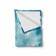 thumbnail image 2 of Grunge Soft Flannel Fleece Throw Blanket, Grunge Abstract Illustration with Night Forest Cloudy Sky Nature Landscape Picture, Cozy Plush for Indoor and Outdoor Use, 50" x 70", Blue Teal, by Ambesonne, 2 of 6