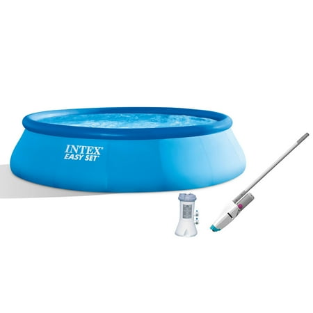 UPC: 0816268029901 | Intex 15ft x 42in Easy Set Pool with 1000 GPH Pump & Kokido Telsa 10 Pool Vacuum