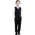 thumbnail image 2 of Boys Suit for Kids Toddler Boy 4-Piece Wedding Tuxedo Suits Vest and Pants Set, 2 of 13