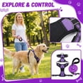 thumbnail image 2 of Front Clip Dog Harness, No Pull HarnessforLarge Dogs, Dog LeashandHarness Set, Heavy Duty, 6Ft Bungee, Reflective Mesh, Purple, Xl, Shock Absorbing, Outdoor Walking Training, 2 of 6