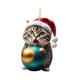 thumbnail image 2 of Adornos navideños de gato 2023, colgantes para árbol de Navidad, multiusos, para chimenea de pared. Estilo D, 2 of 9