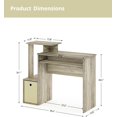 thumbnail image 2 of Small Computer Desk with Drawer, Writing Desk with Storage Shelves for Home Office Bedroom, Oak/Ivory, 2 of 6