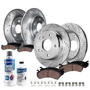 Detroit Axle - Brake Kit for 2017-2023 Honda CR-V, 12.28" Front and 12.20" Rear Drilled and Slotted Disc Brake Rotors Ceramic Brake Pads Replacement