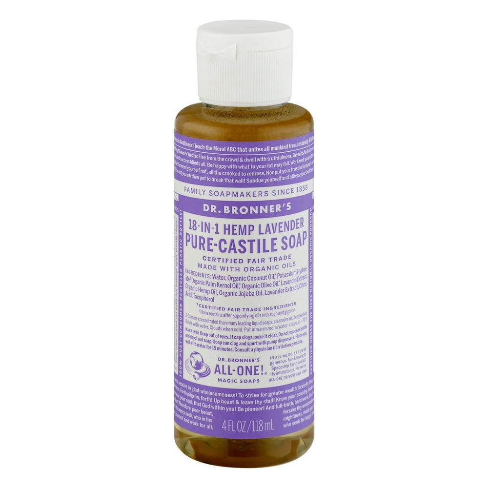 Dr. Bronner's 18In1 Hemp PureCastile Soap Lavender, 4.0 FL OZ