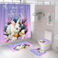 thumbnail image 5 of Easter Shower Curtain Set Cute Rabbit and Pink Eggs 4-Piece Happy Easter Shower Curtain Set with Non-Slip Rug  Toilet Cover Bath Mat Hook, 5 of 5