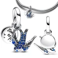 thumbnail image 2 of Silver Plated Flower Bird Series Charm Beads 2023 New Fit Pan Original Bracelet For Jewelry Making, 2 of 6