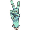 thumbnail image 2 of Peace Hand Sign Zombie Wall Decal Wallmonkeys Peel and Stick Graphic (24 in H x 8 in W) WM502845, 2 of 4